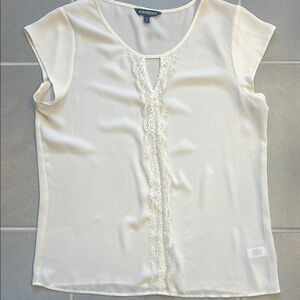 Express Cream Lace Trim Women's Top